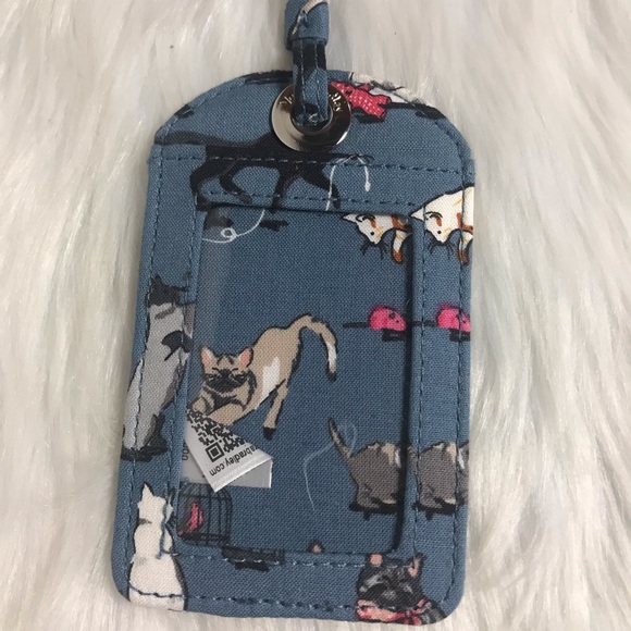 Vera Bradley Blue Cat Print Luggage Tag - Picture 2 of 4